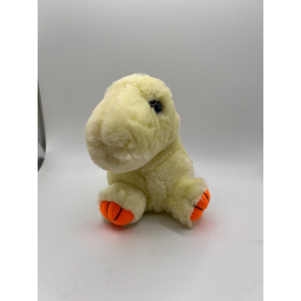 Vintage Dinky The Yellow Dinosaur Swibco Puffkins With Hang Tag 1990s Stuffies